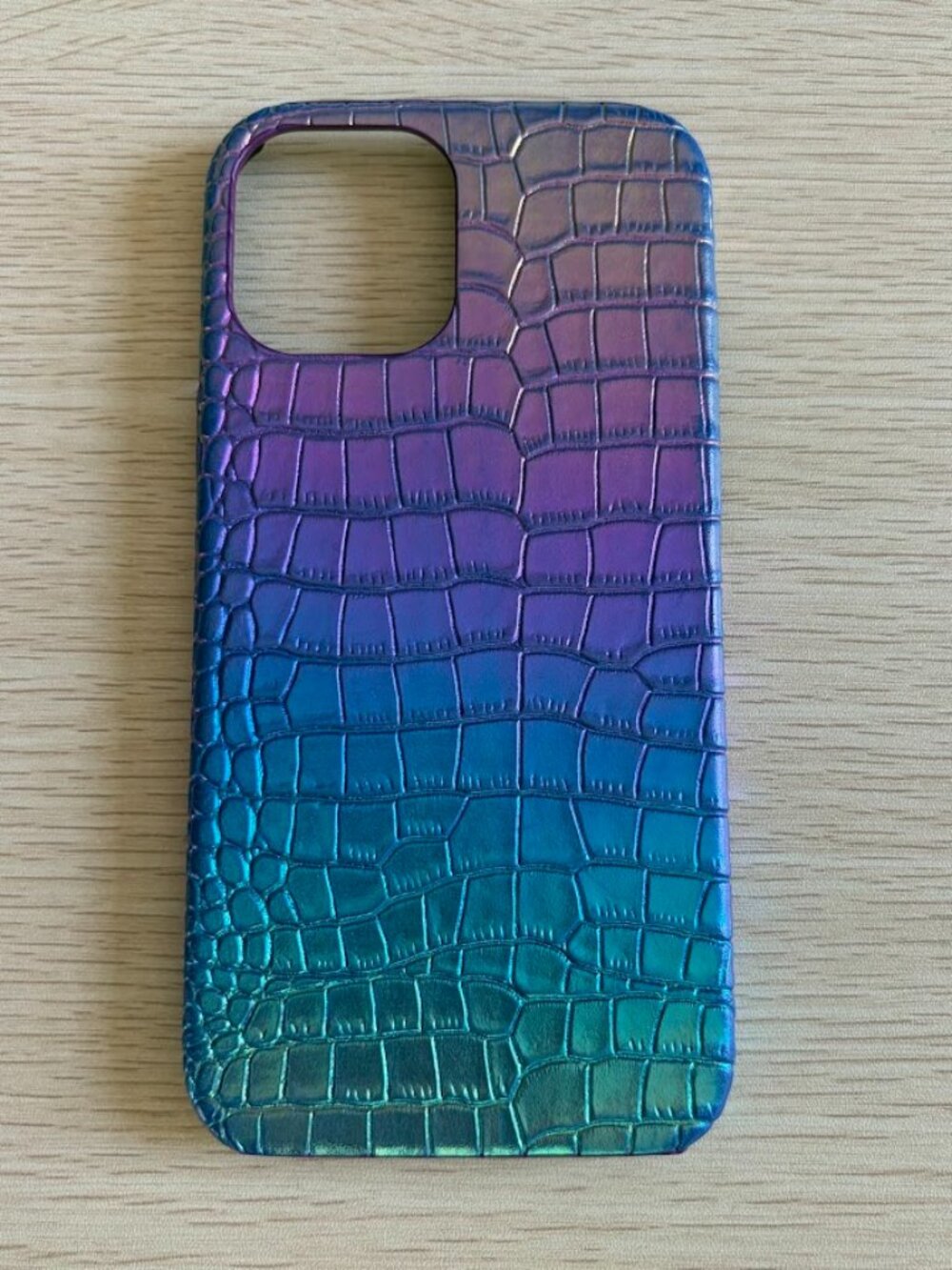 4 for $12 Iridescent Purple Blue Croc Embossed iPhone 12 Pro Max Case - Picture 2 of 8